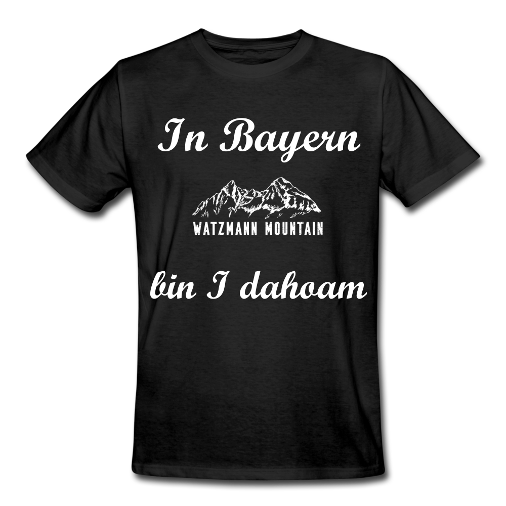 Herren - Männer Workwear T-Shirt bayrisch In Bayern bin I dahoam - Schwarz