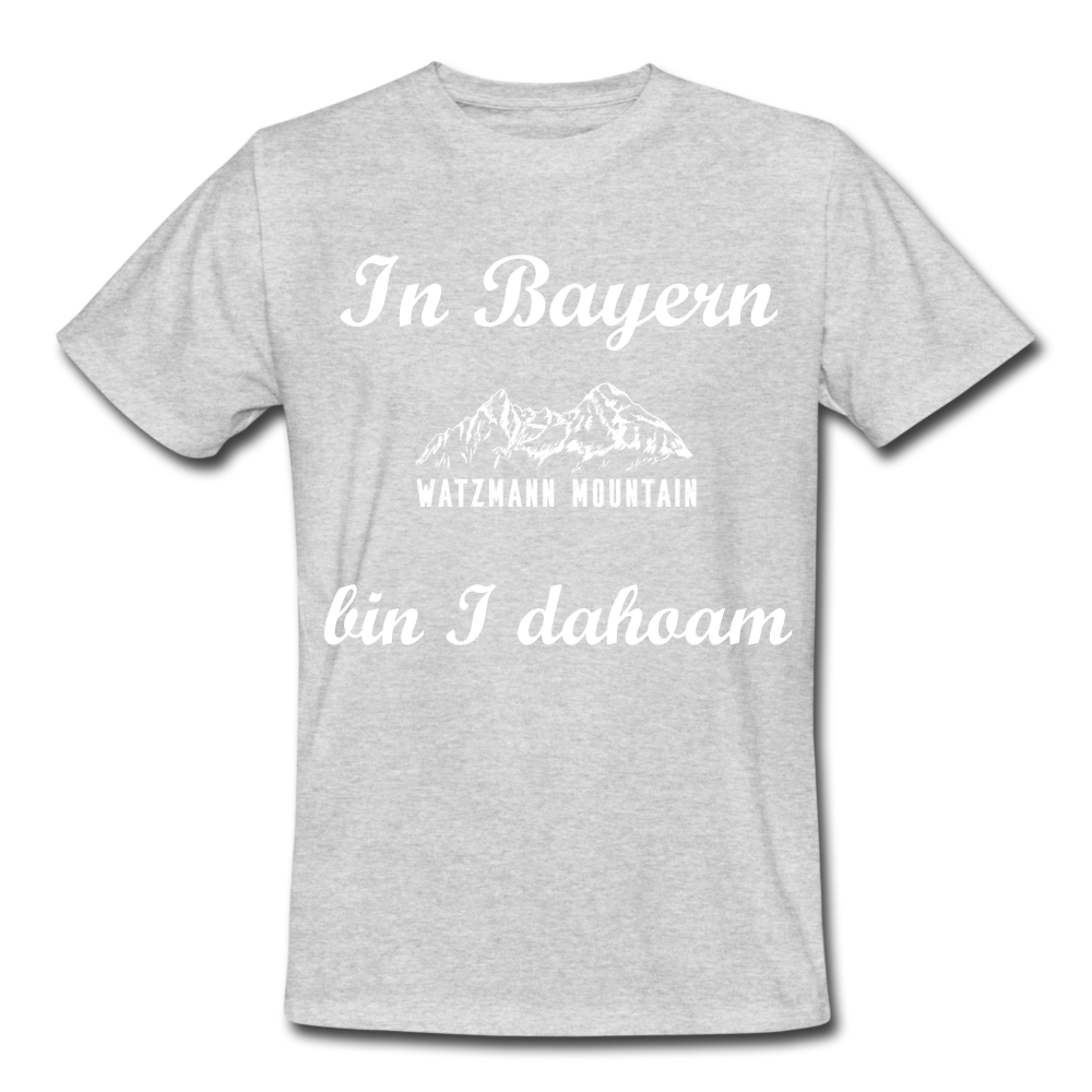 Herren - Männer Workwear T-Shirt bayrisch In Bayern bin I dahoam - Grau meliert