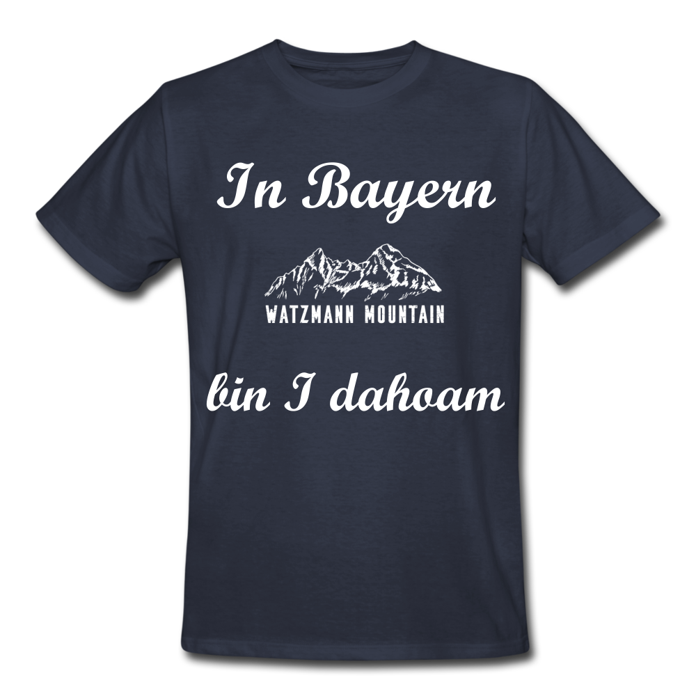 Herren - Männer Workwear T-Shirt bayrisch In Bayern bin I dahoam - Navy