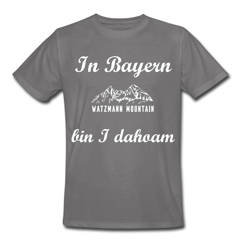 Herren - Männer Workwear T-Shirt bayrisch In Bayern bin I dahoam - Grau