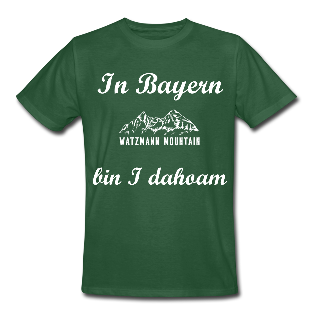 Herren - Männer Workwear T-Shirt bayrisch In Bayern bin I dahoam - Flaschengrün
