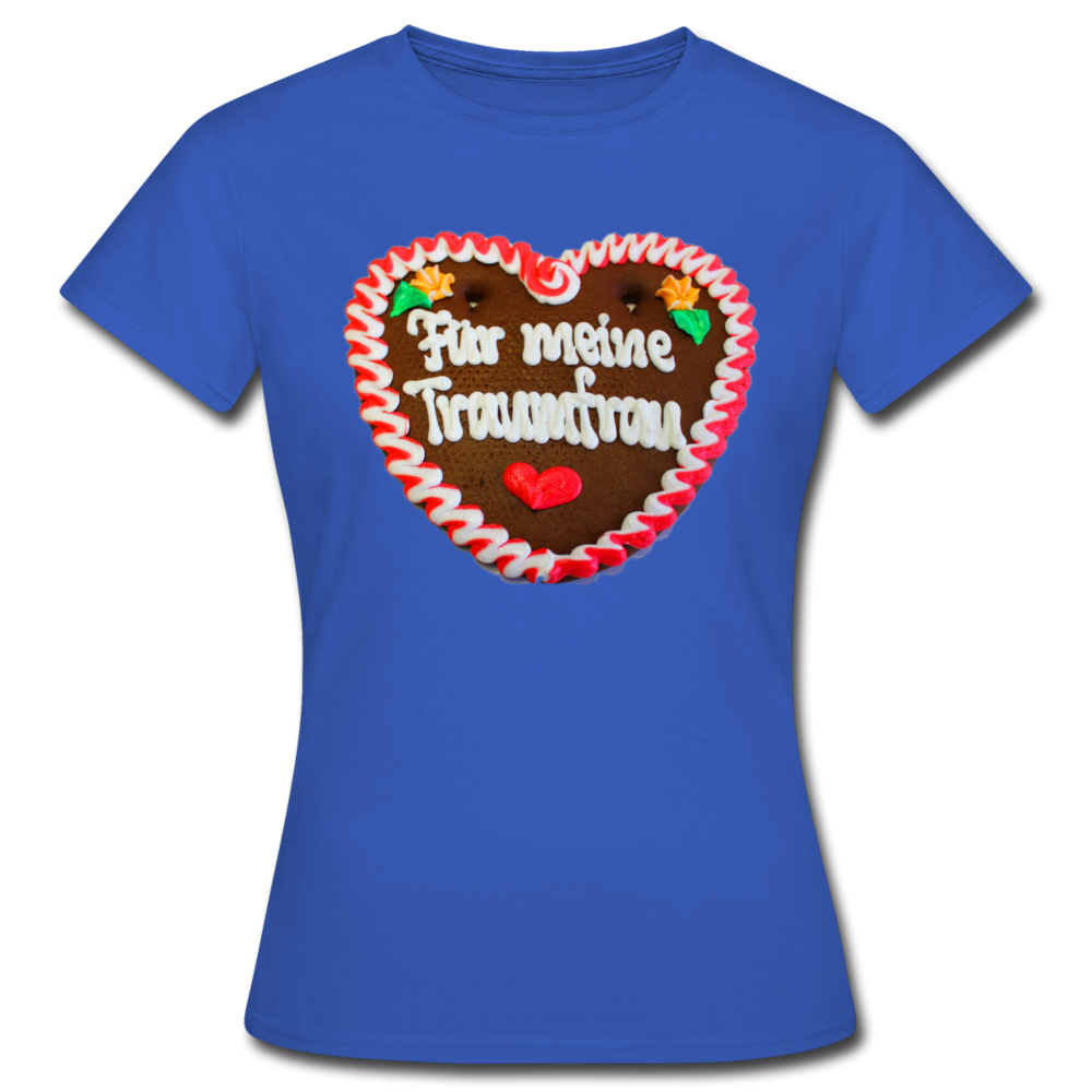 Damen - Frauen T-Shirt Lebkuchenherz Für meine Traumfrau - Royalblau