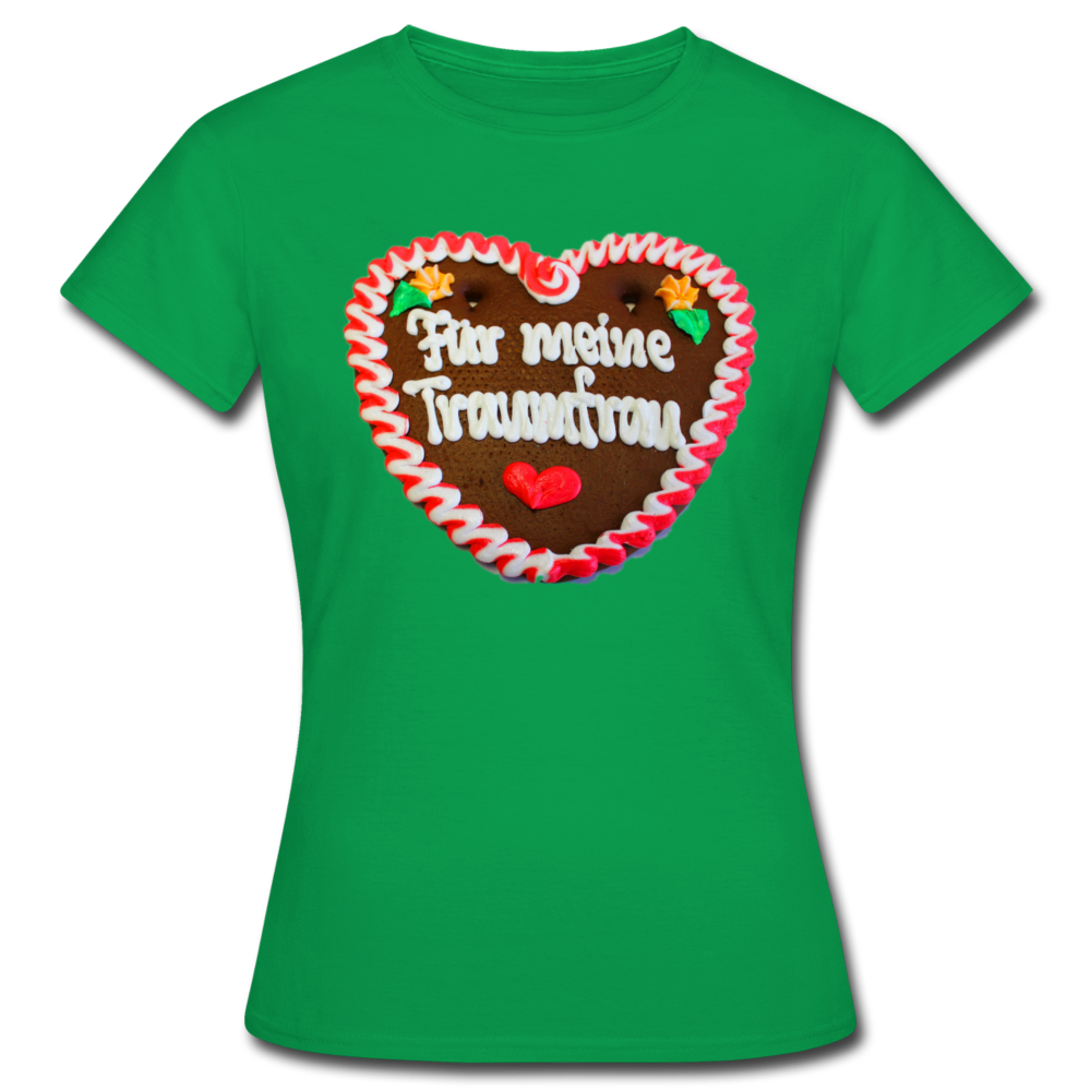 Damen - Frauen T-Shirt Lebkuchenherz Für meine Traumfrau - Kelly Green