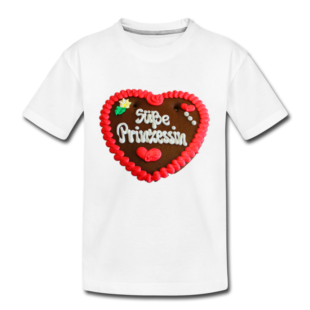 Kinder Premium T-Shirt Lebkuchenherz Süße Prinzessin - Weiß