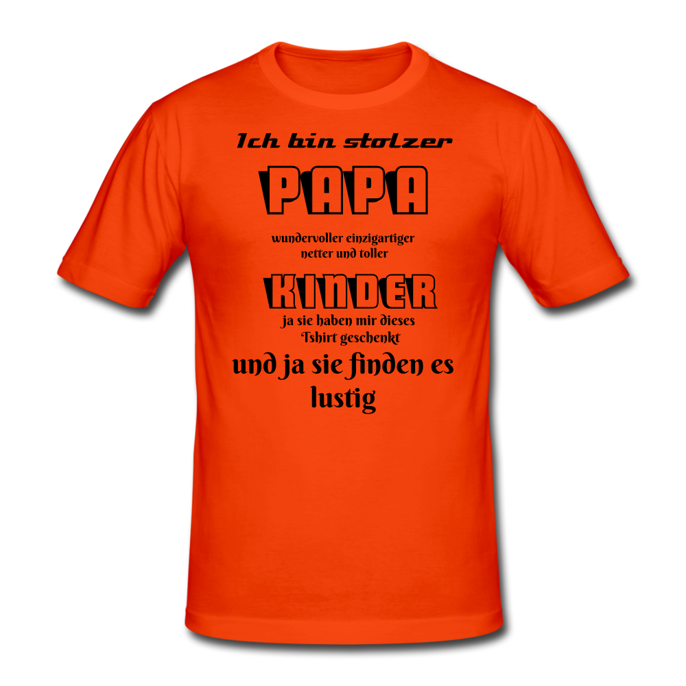 Herren Männer Gildan Heavy T-Shirt stolzer Papa Kinder lustiger Spruch - kräftig Orange