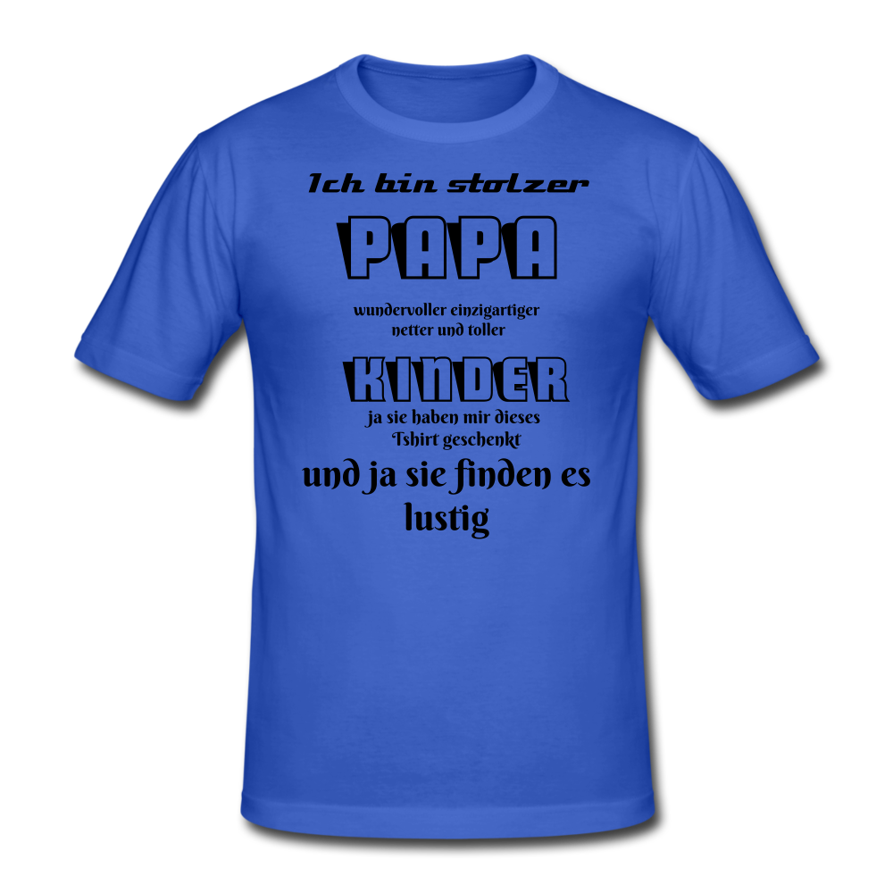 Herren Männer Gildan Heavy T-Shirt stolzer Papa Kinder lustiger Spruch - Königsblau