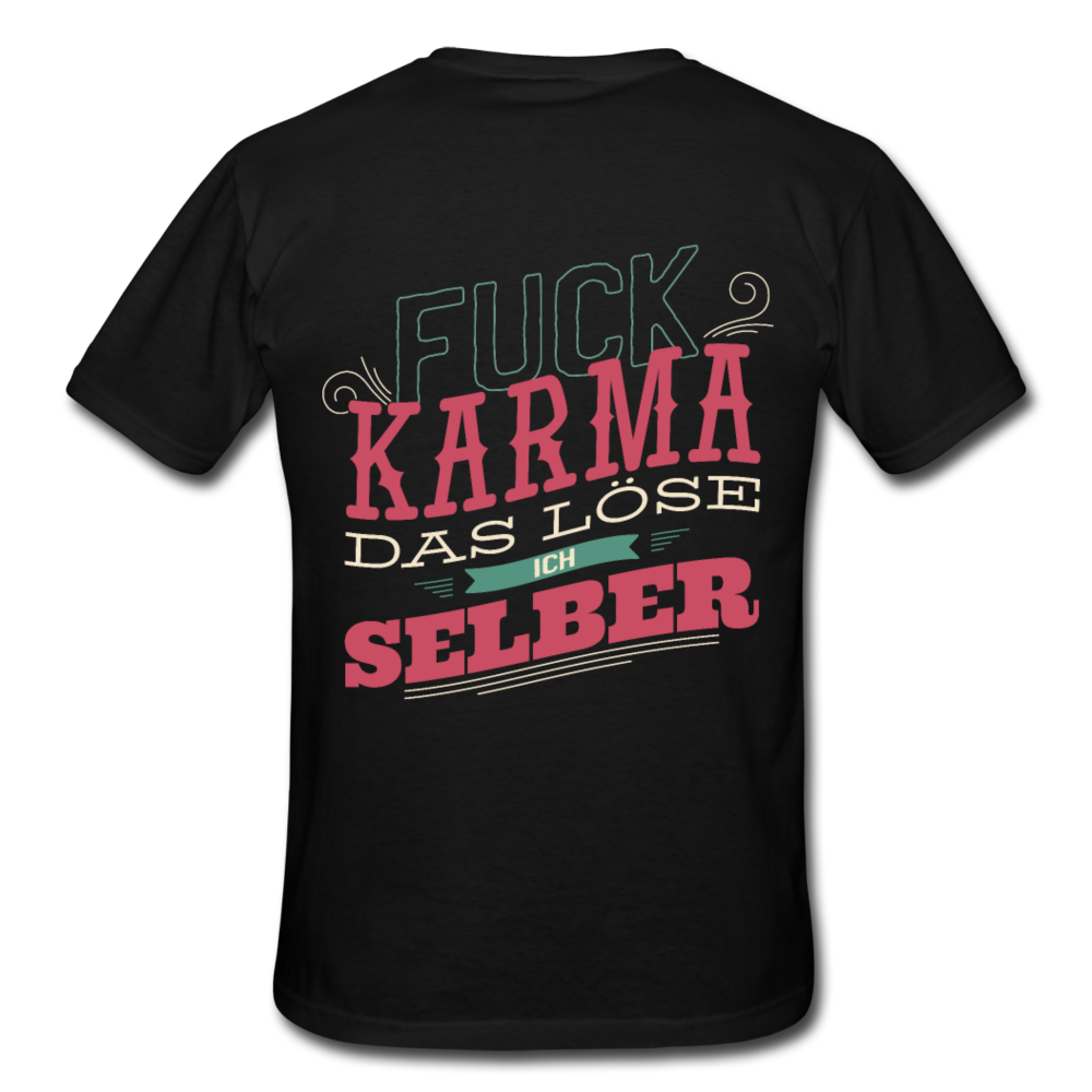 Herren  -  Männer T-Shirt Fuck Karma das löse ich selber - Schwarz