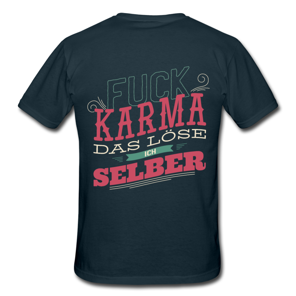 Herren  -  Männer T-Shirt Fuck Karma das löse ich selber - Navy