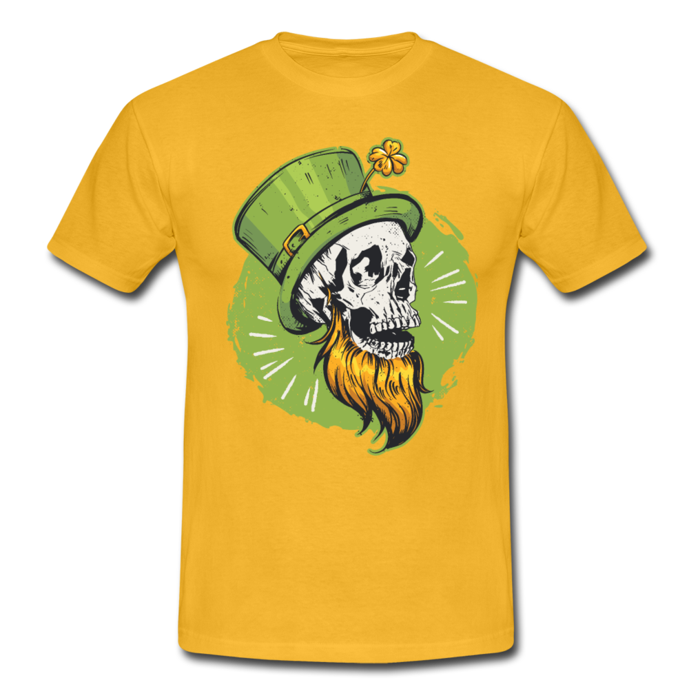 Herren - Männer T-Shirt  St.Patrick Schädel - Gelb