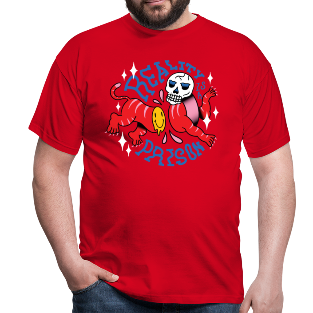 Herren - Männer T-Shirt Wildes Tier Schädel - Rot