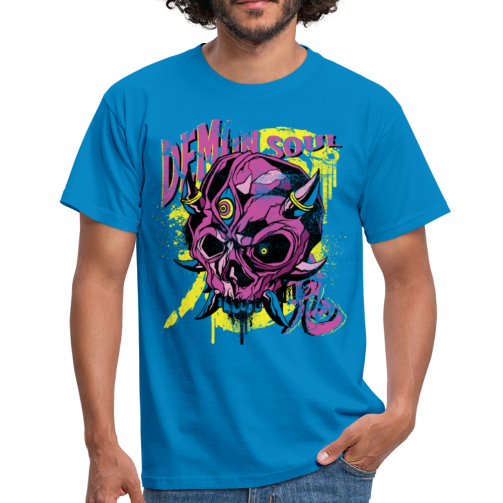 Herren - Männer T-Shirt Dämonenschädel - Royalblau