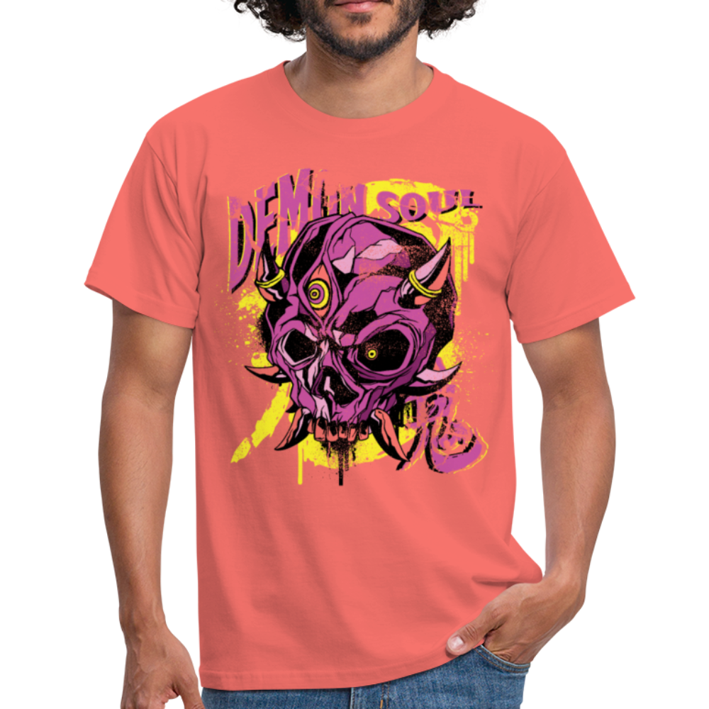 Herren - Männer T-Shirt Dämonenschädel - Koralle