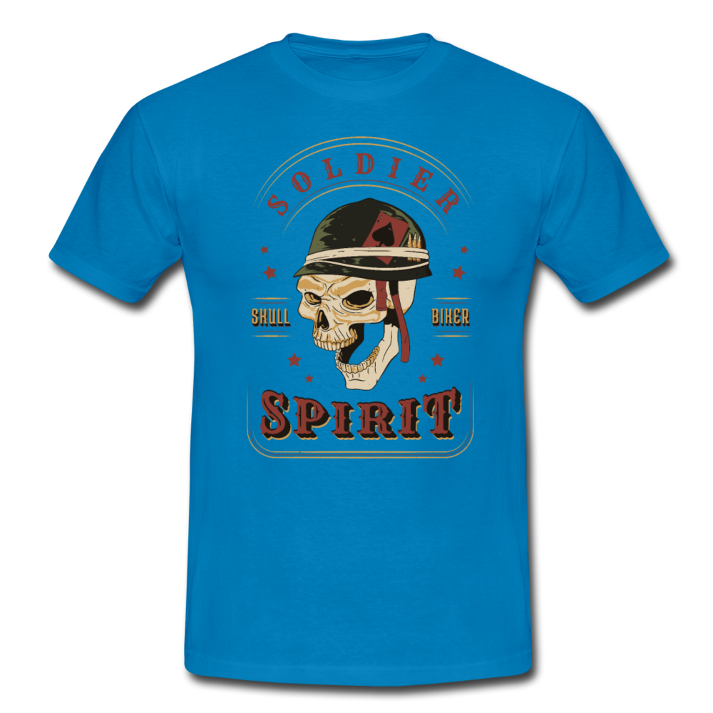 Herren - Männer T-Shirt Soldier -Soldat-Totenkopf  Biker- Motorradfahrer - Royalblau