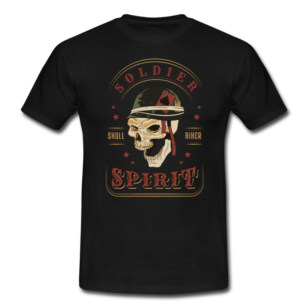 Herren - Männer T-Shirt Soldier -Soldat-Totenkopf  Biker- Motorradfahrer - Schwarz