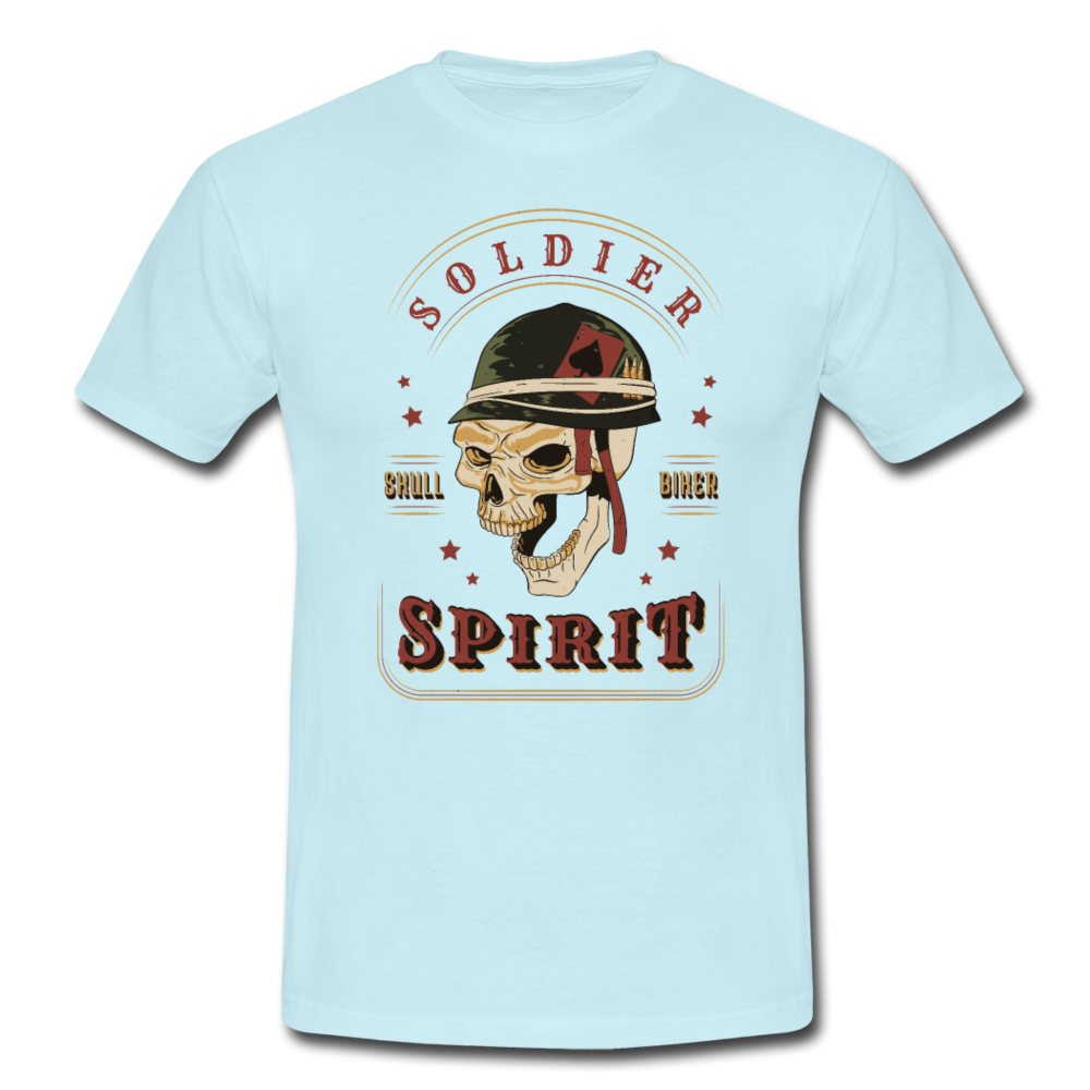 Herren - Männer T-Shirt Soldier -Soldat-Totenkopf  Biker- Motorradfahrer - Sky