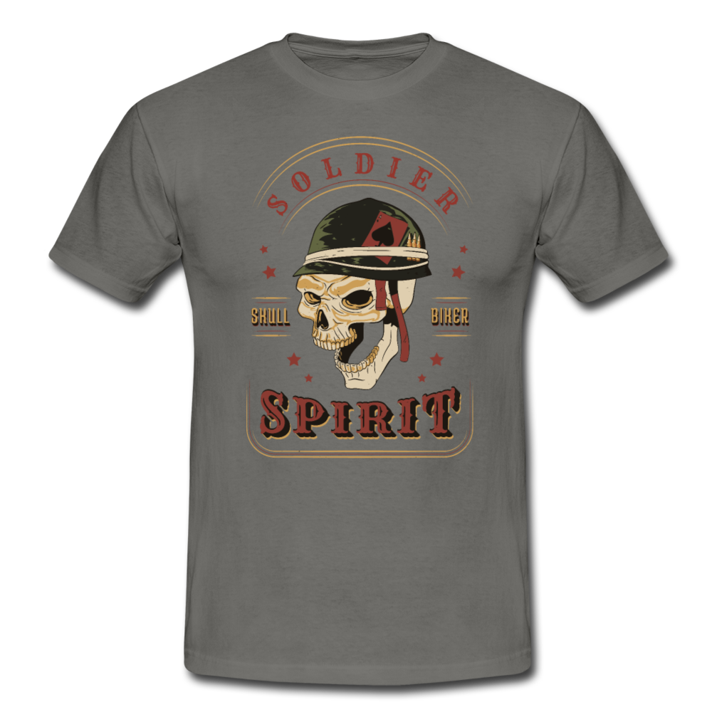Herren - Männer T-Shirt Soldier -Soldat-Totenkopf  Biker- Motorradfahrer - Graphit