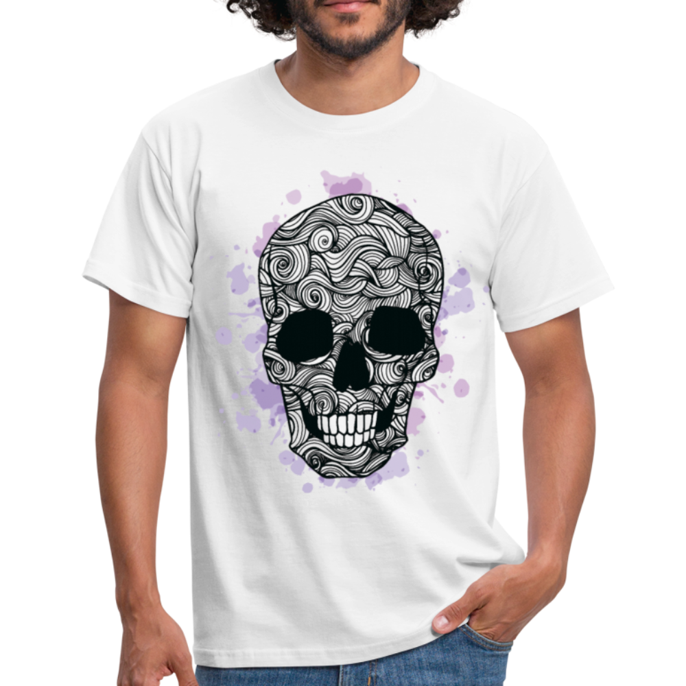 Herren - Männer T-Shirt  Totenkopf Design - Weiß