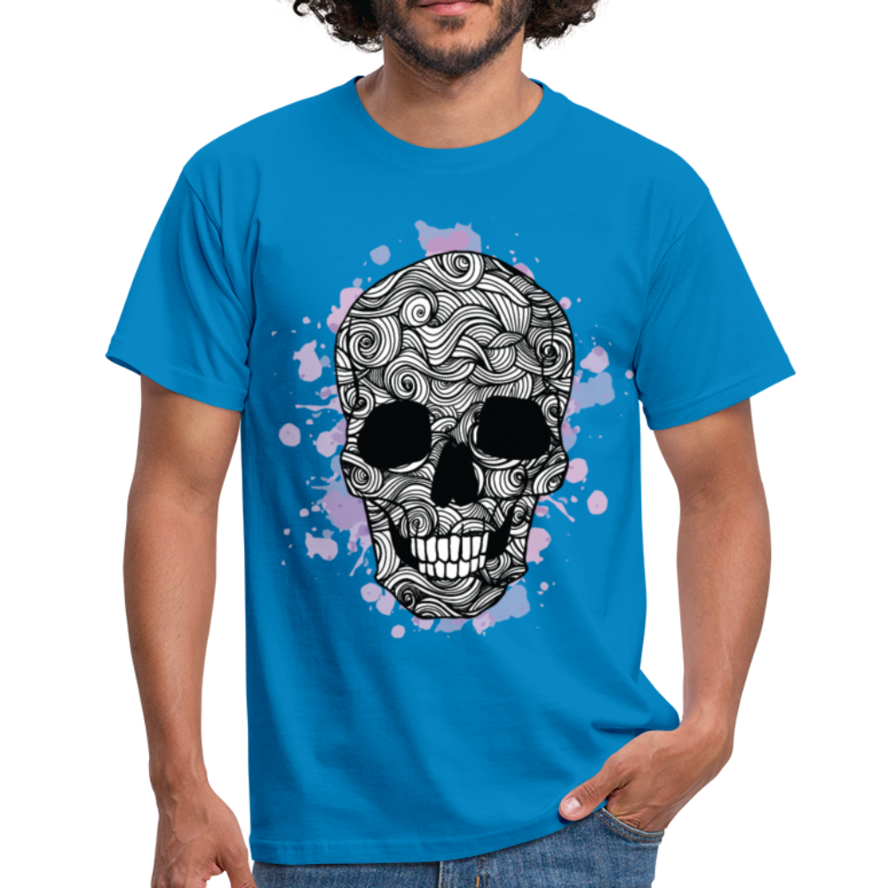 Herren - Männer T-Shirt  Totenkopf Design - Royalblau