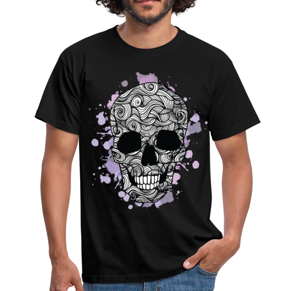 Herren - Männer T-Shirt  Totenkopf Design - Schwarz