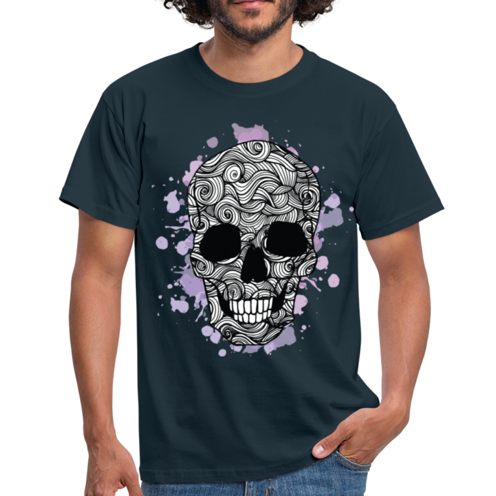Herren - Männer T-Shirt  Totenkopf Design - Navy