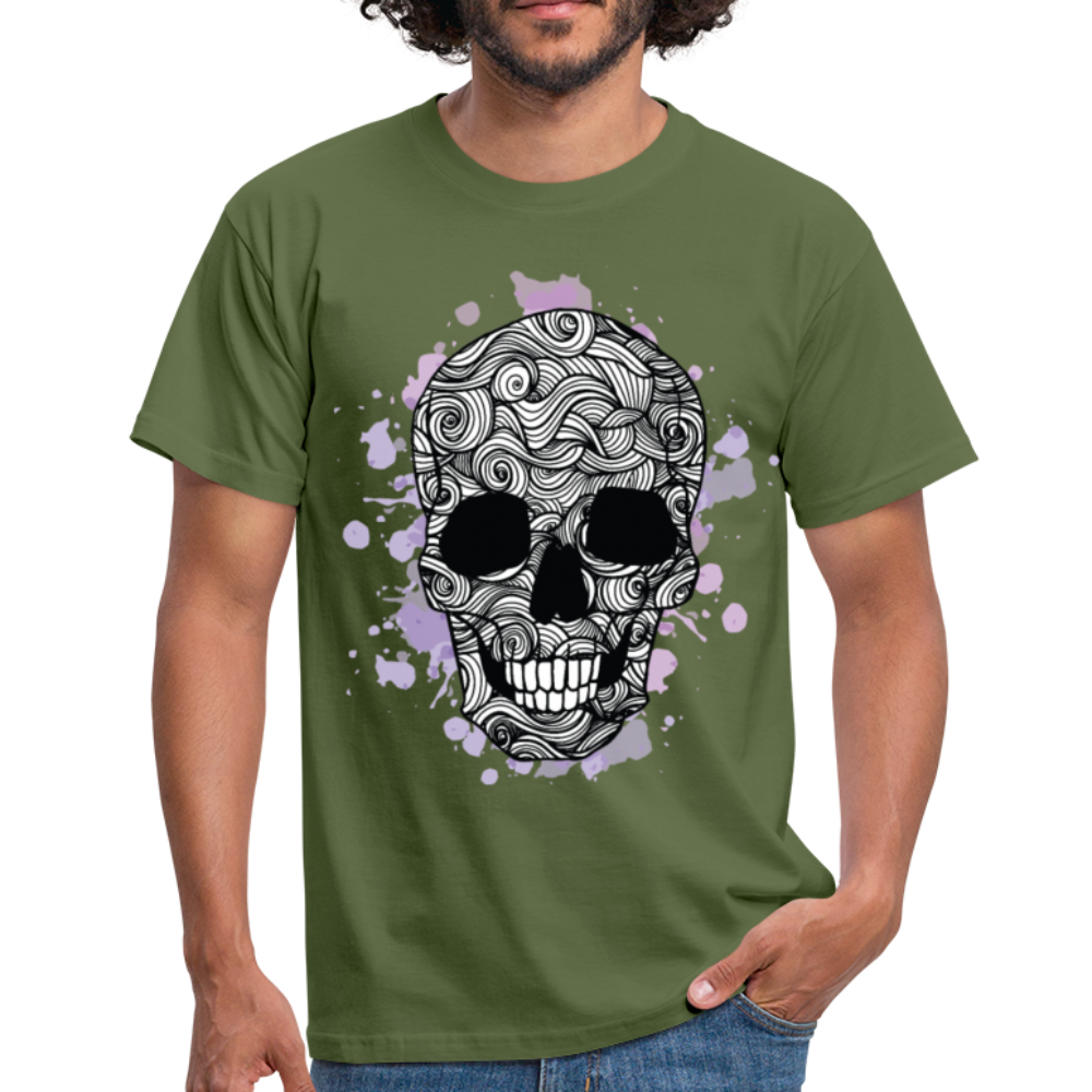 Herren - Männer T-Shirt  Totenkopf Design - Militärgrün