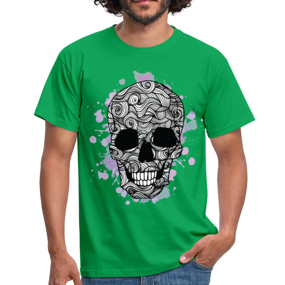 Herren - Männer T-Shirt  Totenkopf Design - Kelly Green