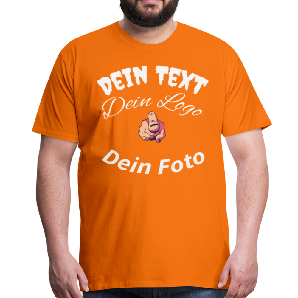 Herren - Männer Premium T-Shirt nach Wunsch selbst gestalten - Orange
