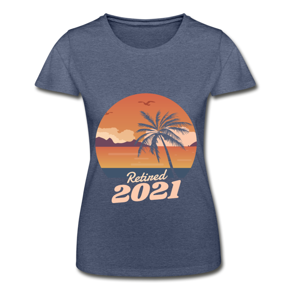 Damen - Frauen-T-Shirt von Fruit of the  Strand 2021 - Navy meliert