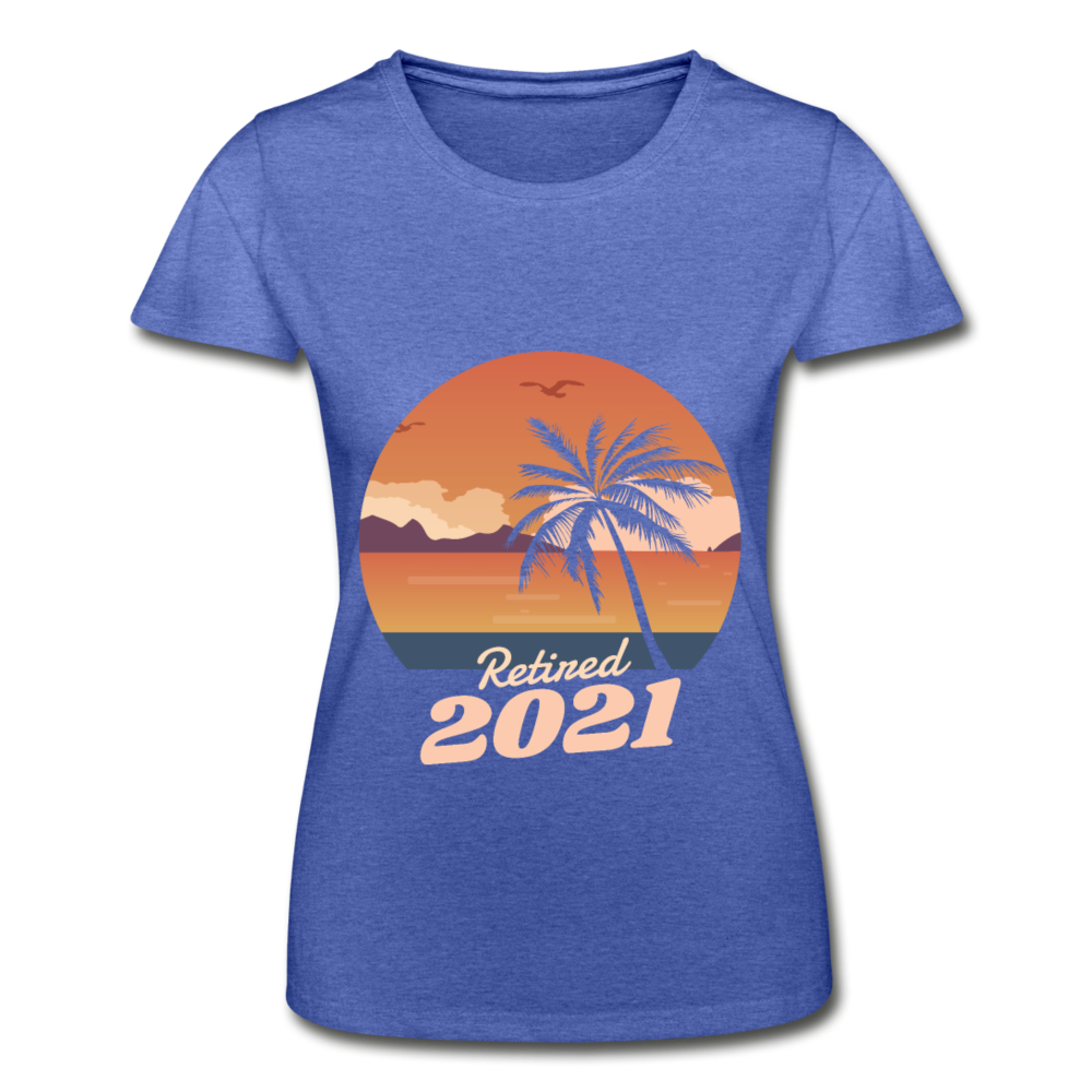 Damen - Frauen-T-Shirt von Fruit of the  Strand 2021 - Blau meliert