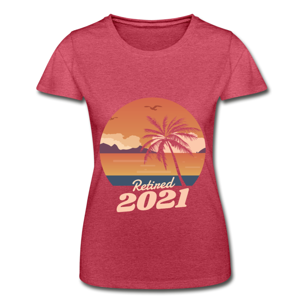 Damen - Frauen-T-Shirt von Fruit of the  Strand 2021 - Rot meliert