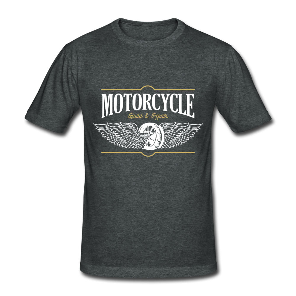 Herren - Männer Gildan Heavy T-Shirt Motorrad - Motorcycle - Dunkelgrau meliert