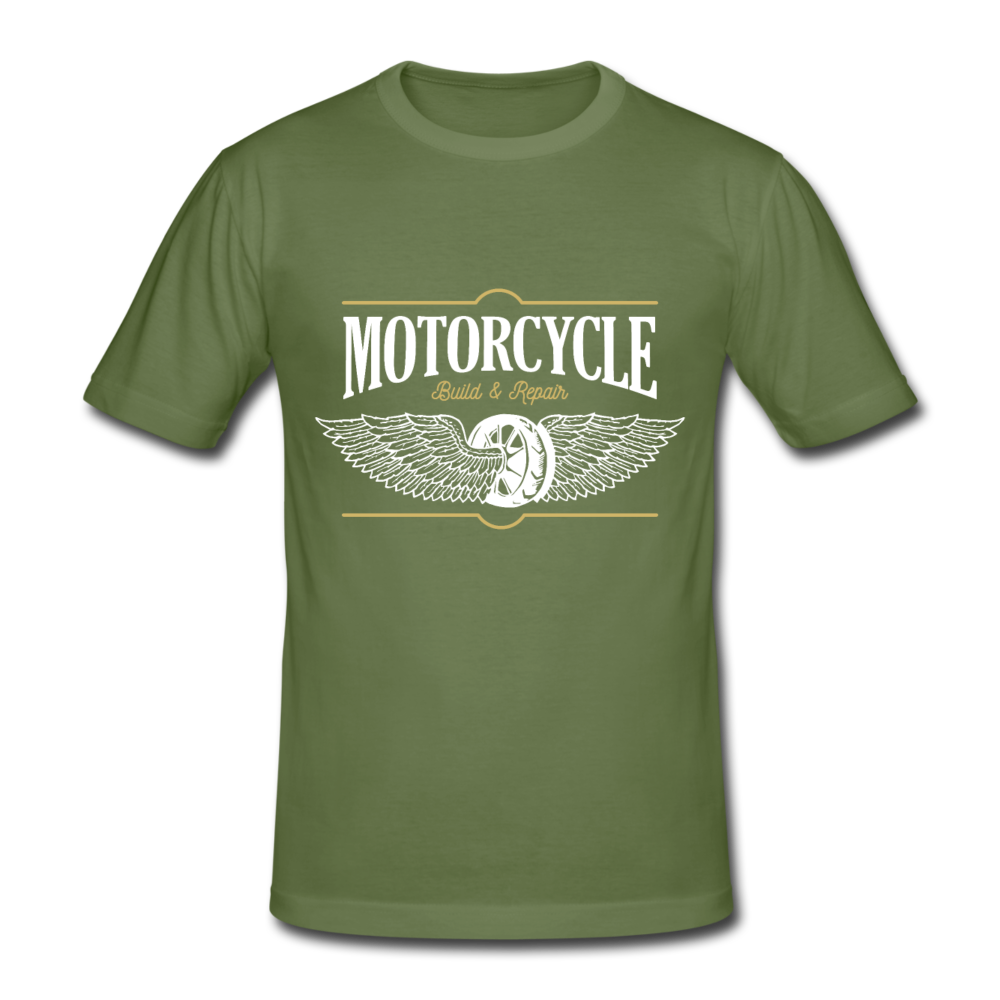 Herren - Männer Gildan Heavy T-Shirt Motorrad - Motorcycle - Militärgrün