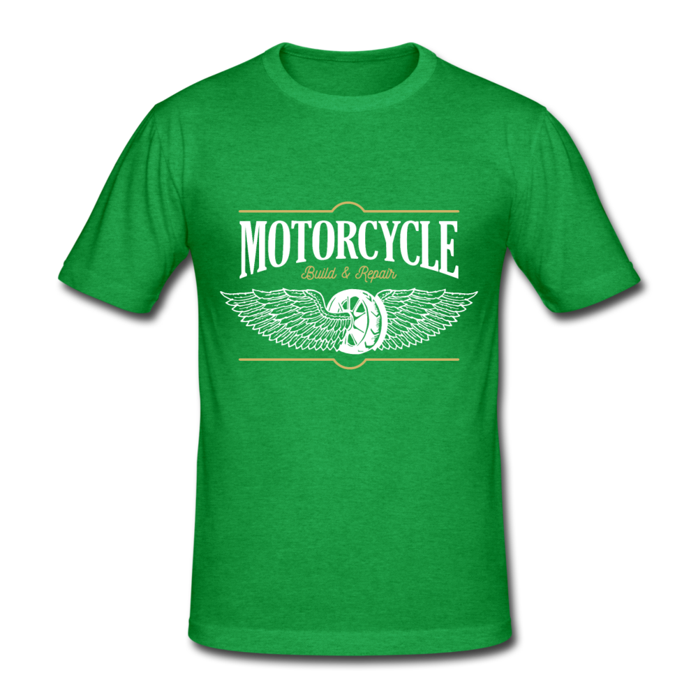 Herren - Männer Gildan Heavy T-Shirt Motorrad - Motorcycle - Grün meliert