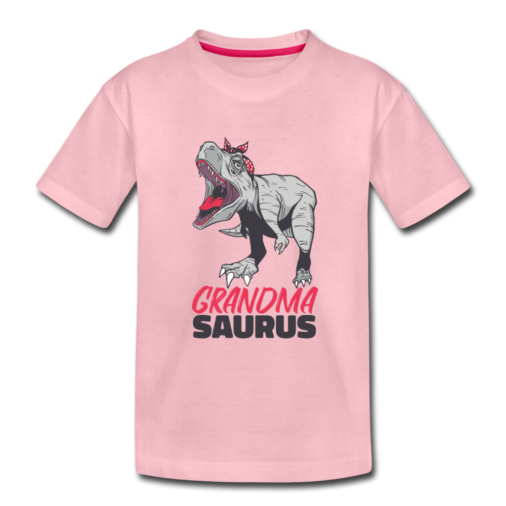 Kinder Premium T-Shirt Großmutter - Grandma Saurus - Hellrosa