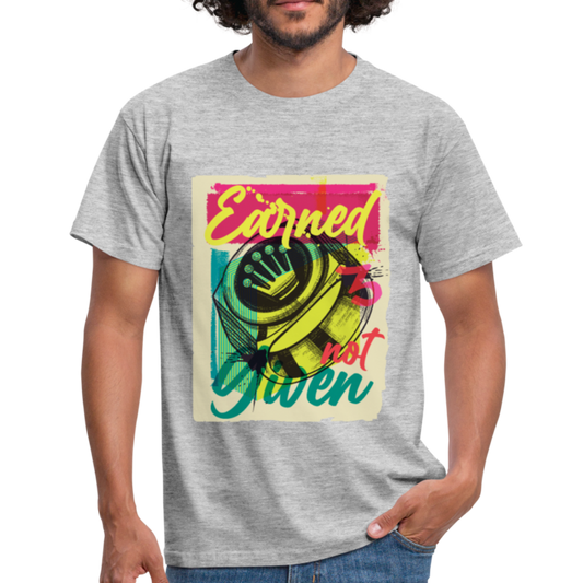 Herren - Männer T-Shirt Earned not Given - Grau meliert