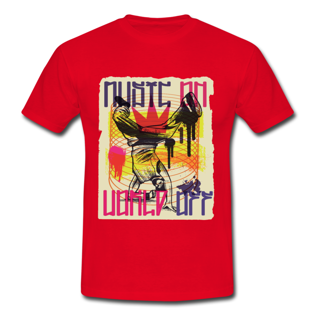 Herren Männer T-Shirt Design des Breakdancers - Rot
