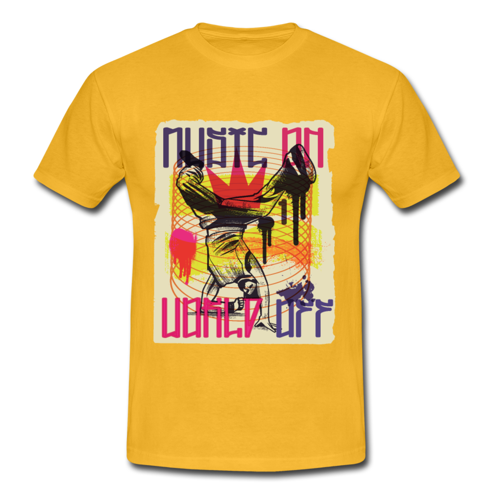 Herren Männer T-Shirt Design des Breakdancers - Gelb