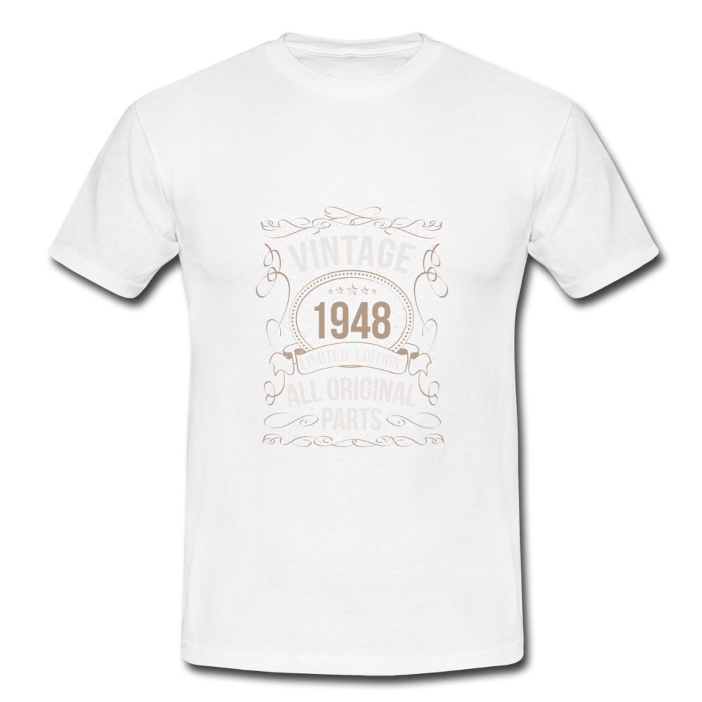 Herren - Männer T-Shirt Vintage 1948 Limited Edition - Weiß