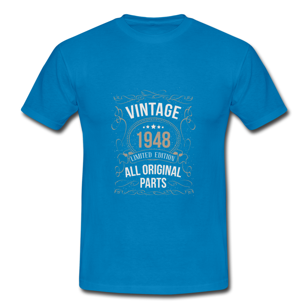 Herren - Männer T-Shirt Vintage 1948 Limited Edition - Royalblau