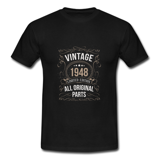 Herren - Männer T-Shirt Vintage 1948 Limited Edition - Schwarz