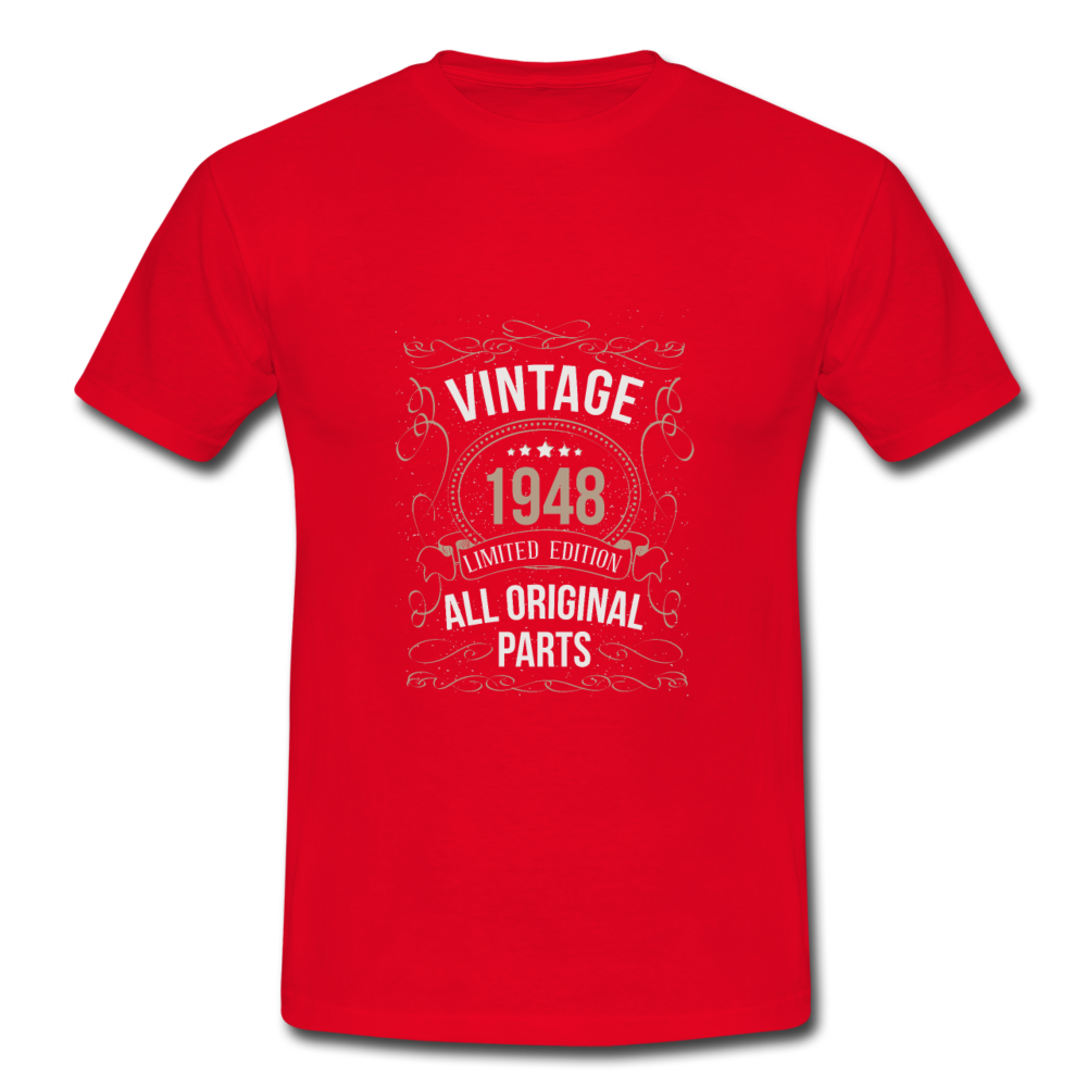 Herren - Männer T-Shirt Vintage 1948 Limited Edition - Rot