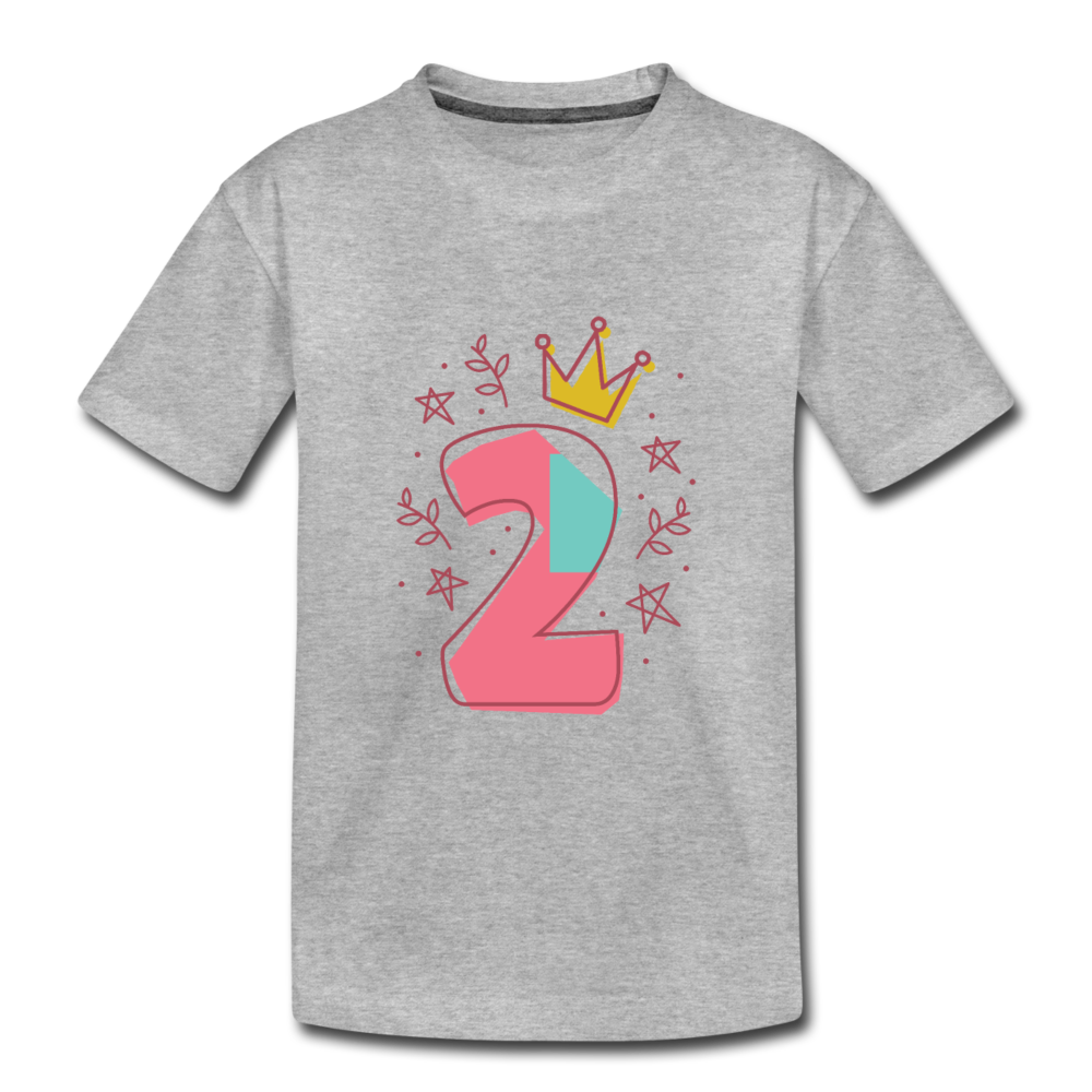 Kinder Premium T-Shirt  2.Geburtstag - Grau meliert