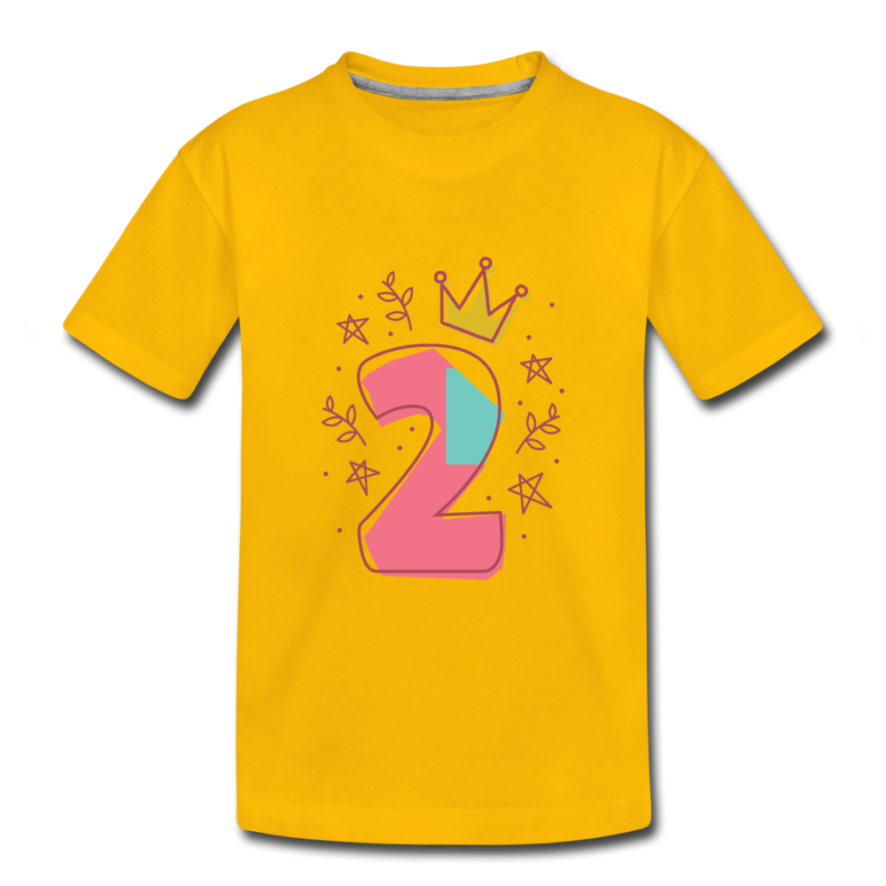 Kinder Premium T-Shirt  2.Geburtstag - Sonnengelb