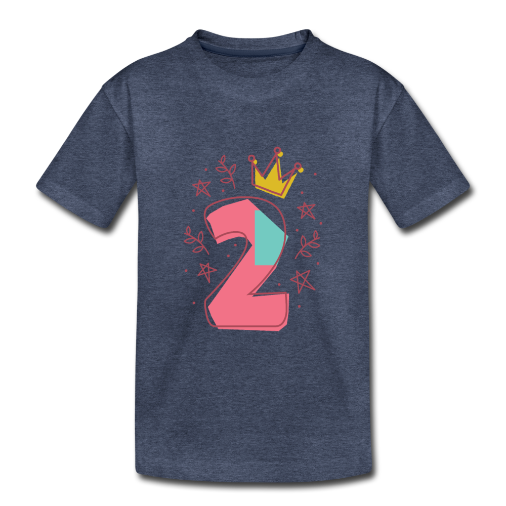 Kinder Premium T-Shirt  2.Geburtstag - Blau meliert