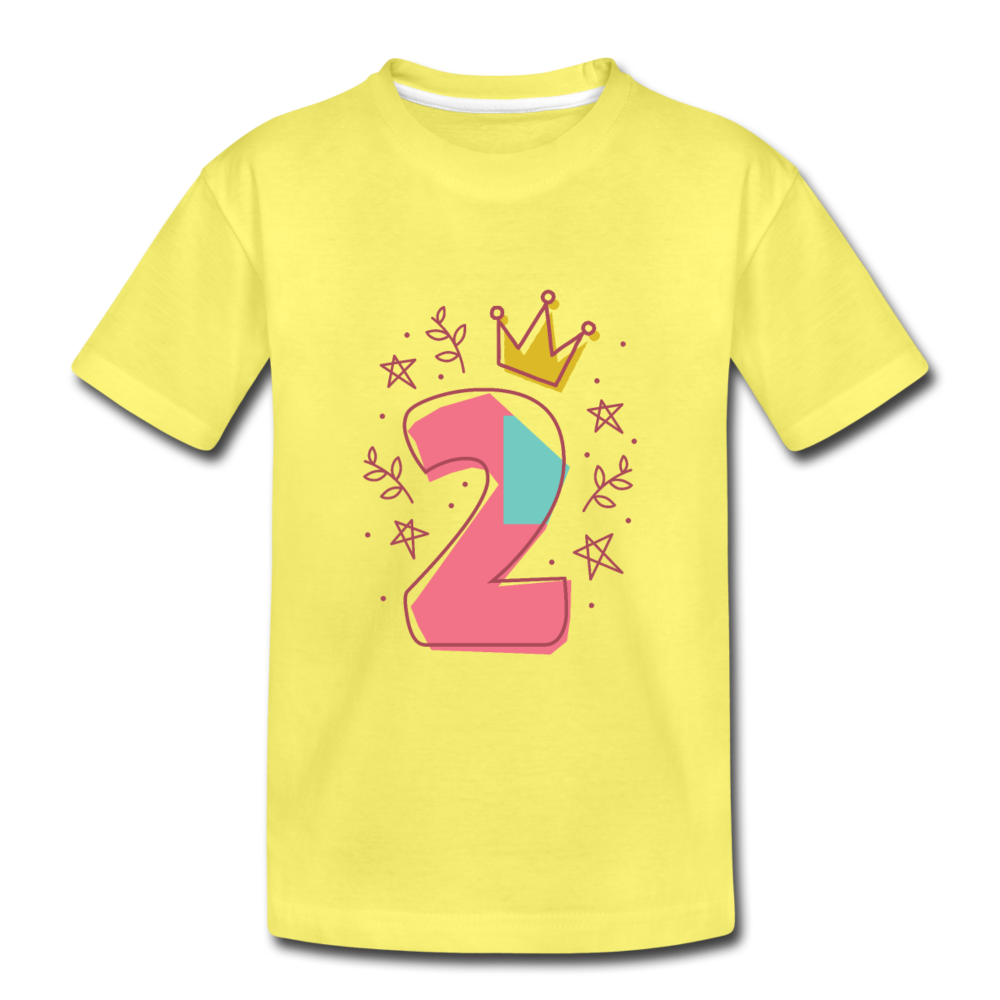 Kinder Premium T-Shirt  2.Geburtstag - Gelb