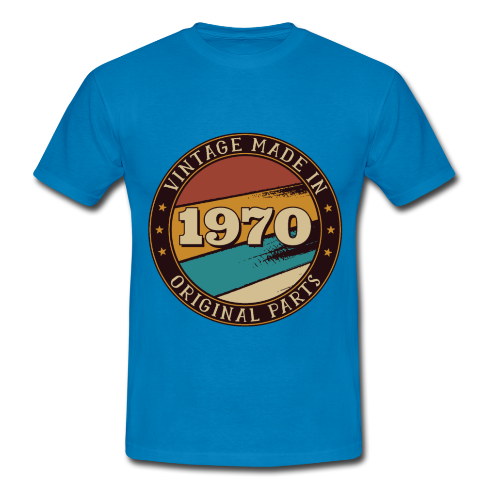 Herren - Männer T-Shirt Vintage  1970 - Royalblau