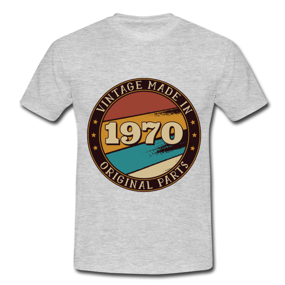 Herren - Männer T-Shirt Vintage  1970 - Grau meliert
