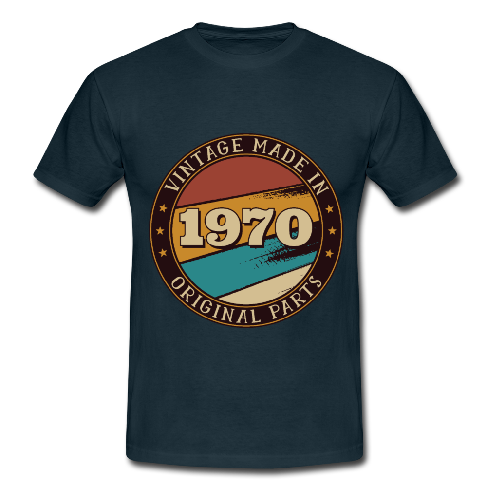 Herren - Männer T-Shirt Vintage  1970 - Navy