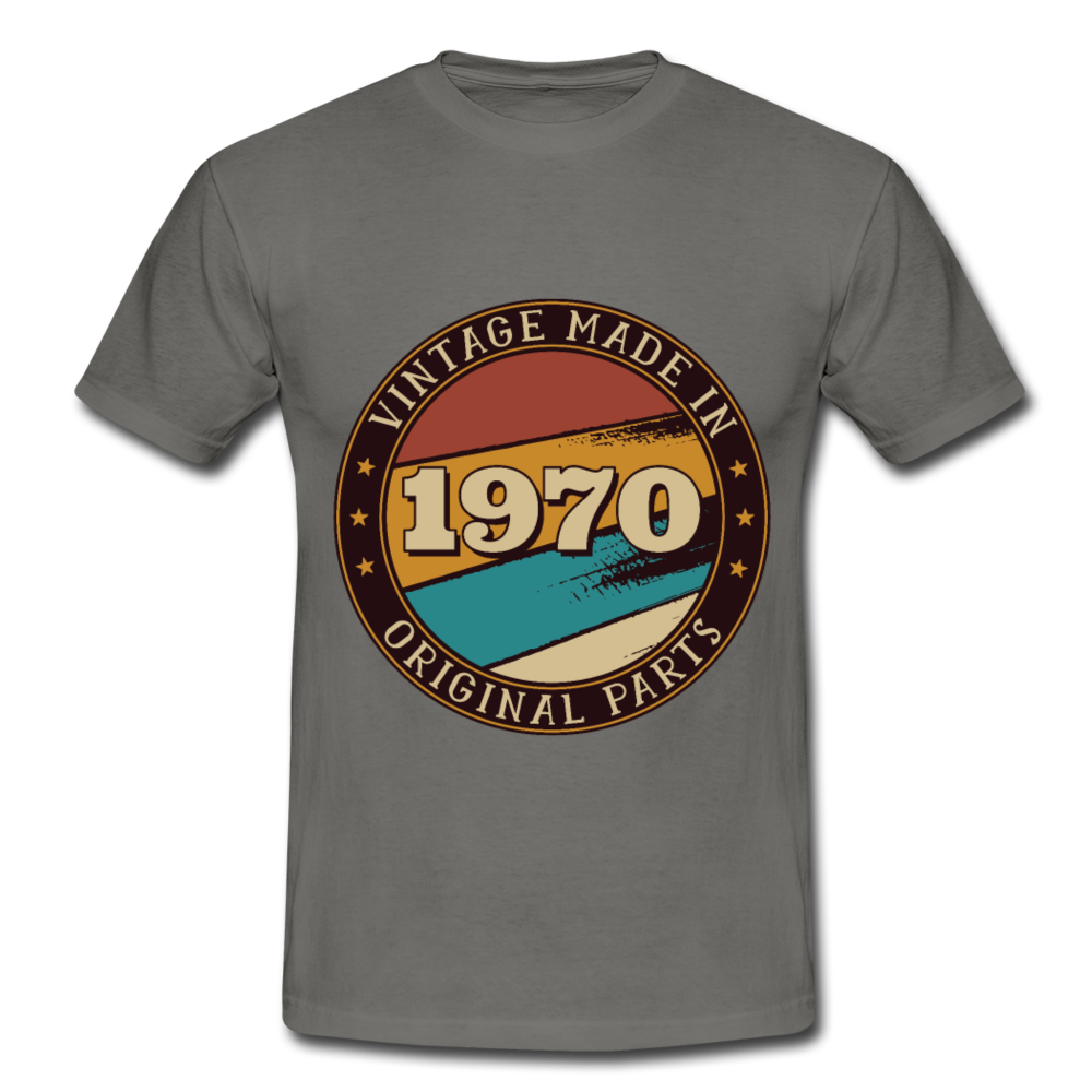 Herren - Männer T-Shirt Vintage  1970 - Graphit