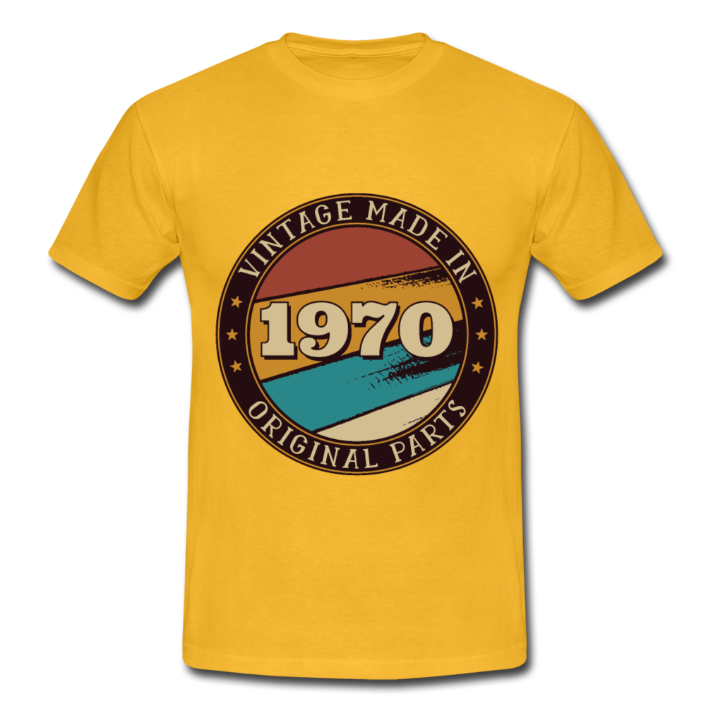 Herren - Männer T-Shirt Vintage  1970 - Gelb